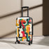 Abstract Adventure Suitcase Set in Black with Bold and Vibrant Patterns