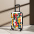 Abstract Adventure Suitcase set in sleek black with vibrant bold patterns.