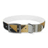 Abstract patterned black onyx dog collar for chic canine couture.
