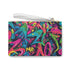 Neon graffiti clutch bag with bold urban print for statement style.