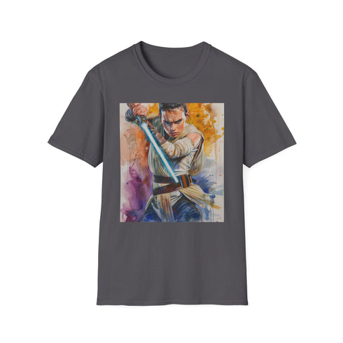 Rey t-shirt in charcoal, regular fit, crew neck, DTG print.