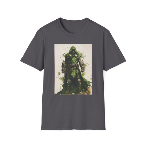 Charcoal Doctor Doom T-shirt with green silver graphics in comfortable cotton
