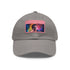 Neon watercolor baseball cap with white/light brown patch.