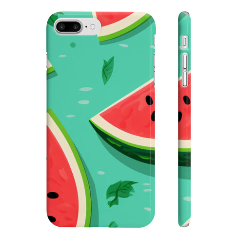 Watermelon pattern glossy phone case for iPhone 7 Plus & 8 Plus.