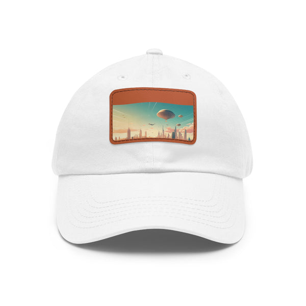 Urban Skyline Future Skies Cap, White with Light Brown Patch, Unisex