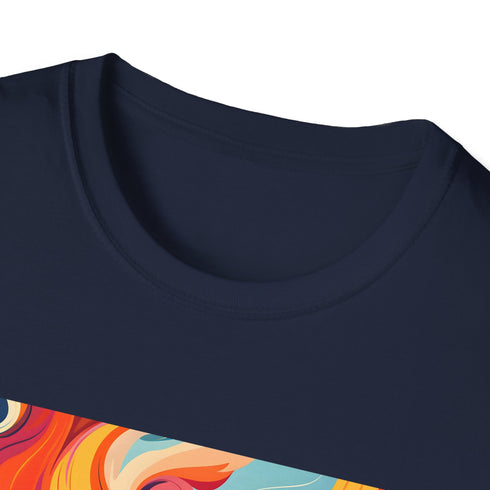 Retro vibes charcoal t-shirt, groovy 70s style print, crew neck, regular fit