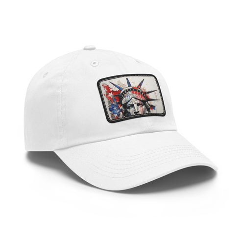 Liberty Sketch American Flag Baseball Cap, White Rectangle Unisex Accessories
