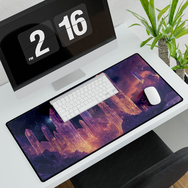 Stardust Crystal Canyon Cosmic Nebula XXL Extended Desk Mat - Product in Use Lifestyle View | Prints With Passion