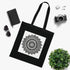 Mandala Serenity Tote Bag, Cotton Black Zen Pattern Tote Accessory.