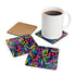 Neon Urban Graffiti Corkwood Coaster Set in Square, One Size