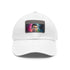 Neon watercolor Ronaldo cap, white/light brown patch, cotton, unisex.
