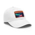 Neon watercolor charm baseball cap with light brown patch.