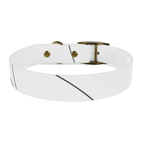 Chic minimalist dog face collar in M size, black onyx.