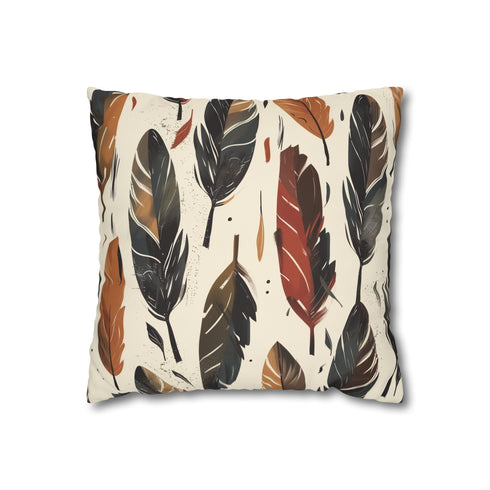 Boho Feathers Pillowcase - Transform Bedroom with Earthy Feather Pattern