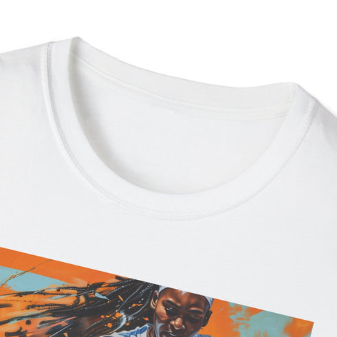 Rising Star Coco Gauff portrait t-shirt in charcoal cotton.