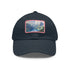 Alpine splendor Swiss Alps watercolor baseball cap in white light brown.