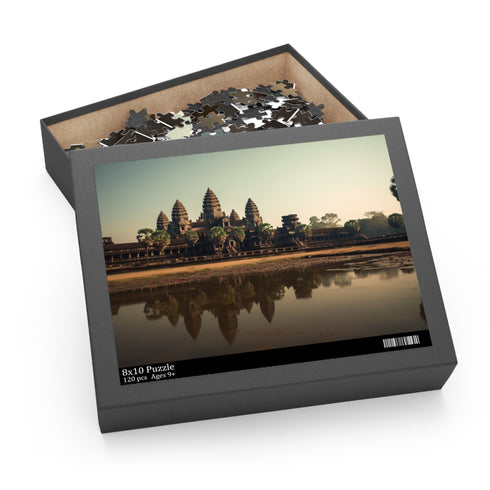 Angkor Wat jigsaw puzzle with intricate ancient temple details.
