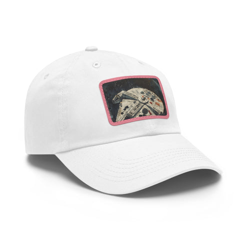 Galactic Adventure Millennium Falcon Cap in White with Light Brown patch.