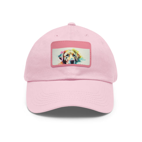 Labrador Love Embroidered White Baseball Cap Vegan Cotton Unisex.
