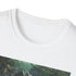 Charcoal crocodile print cotton t-shirt with vivid brushstrokes capturing predator's essence