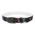 Vibrant black onyx dog collar with festive fireworks pattern.
