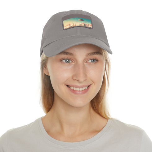 Urban Skyline Future Skies Cap in White with Light Brown patch