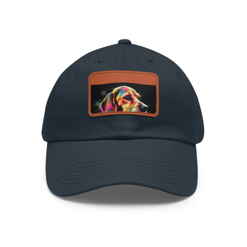 Beagle Babe Baseball Cap in White with Light Brown Patch