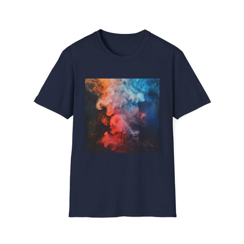 Abstract smoke art charcoal t-shirt, breathable cotton, regular fit, mesmerizing swirls.