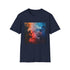 Abstract smoke art charcoal t-shirt, breathable cotton, regular fit, mesmerizing swirls.