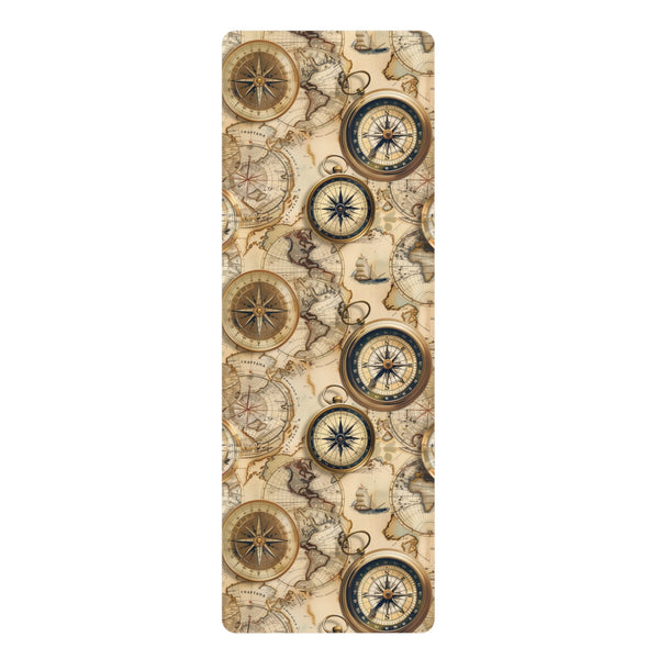 Historic Maps Yoga Mat featuring seamless pattern of antique maps.