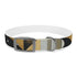 Abstract patterned black onyx dog collar for chic canine couture.