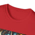 Charcoal crew neck cotton T-shirt with intricate fractal pattern in small size