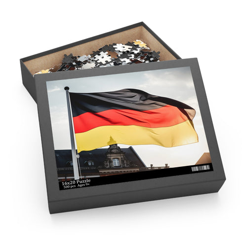 Vibrant German flag puzzle with challenging 120 pieces.