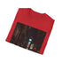 Charcoal cotton T-shirt with vibrant New York City night lights design