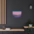 Neon Horizon Splitting Day and Night Stretched Canvas Wall Art