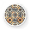 White ceramic tile bottle opener with intricate tile-inspired pattern.