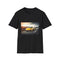 Charcoal crew neck T-shirt featuring vibrant Lamborghini racing design