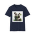 Panda graphic bamboo T-shirt, charcoal, crew neck, regular fit.