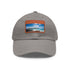 Stylish Galapagos Explorer baseball cap in white with light brown patch.