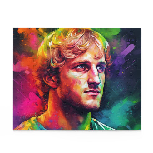 Logan Paul jigsaw puzzle with social media sensation in iconic poses.