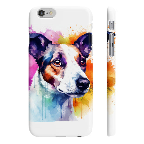 Jack Russell Charm Phone Case, Glossy Slim iPhone 7/8 Plus.