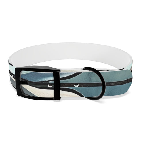 Stylish black onyx tile dog collar for medium dogs.