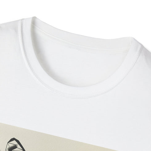 Geometric fox portrait charcoal t-shirt in regular fit, perfect summer pick.