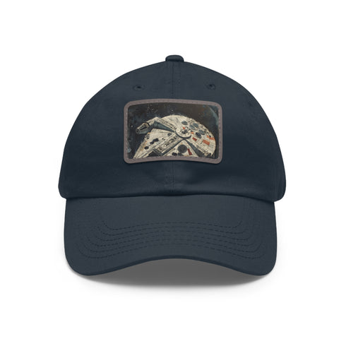 Star Wars Falcon baseball cap in white with light brown patch.