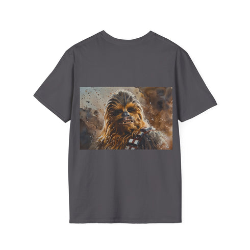 Charcoal Chewbacca watercolor T-shirt with a bold crew neck design