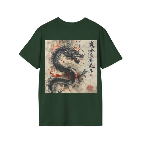 Dragon Fury Japanese T-Shirt in Charcoal with Japanese Dragon Art