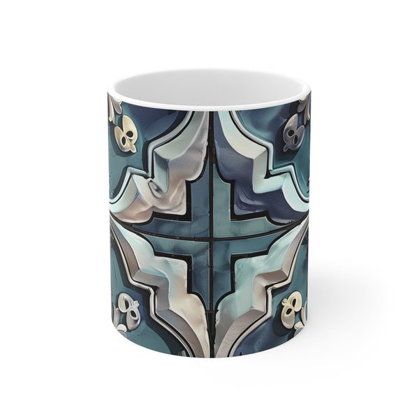 Artisan Tiles Pattern Coffee Mug 11oz Ceramic Mediterranean Style Mug