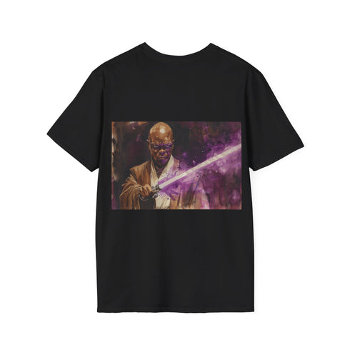 Galactic Force Mace Windu Tee in Charcoal. Star Wars lightsaber design.
