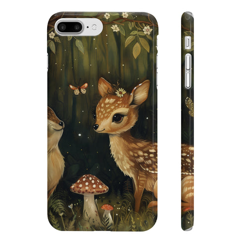 Enchanted Forest Woodland Creatures Slim Glossy Phone Case for iPhone 7/8 Plus