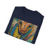 Charcoal cotton t-shirt with a vibrant cobra serpent design